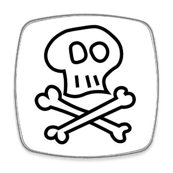 Pirate_skull - Magnet carré - blanc - Devant