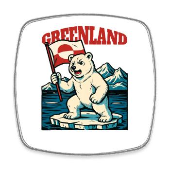 Greenland Is Not For Sale - Square fridge magnet - white - Front