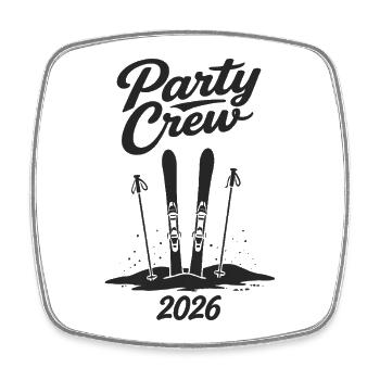 Party Crew 2026 Skifahren Après-Ski Gruppe - Viereckiger Kühlschrankmagnet - Weiß - Vorne