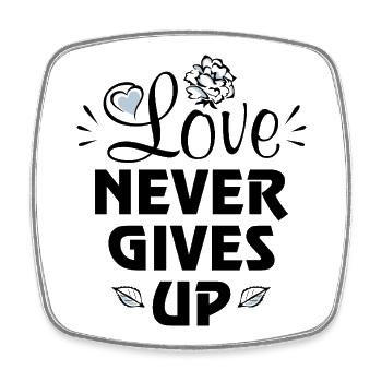 Love_never_gives_up - Viereckiger Kühlschrankmagnet - Weiß - Vorne