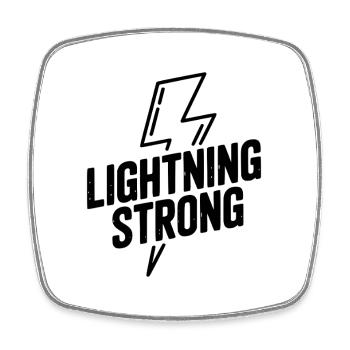 Lightning Strong - Square fridge magnet - white - Front