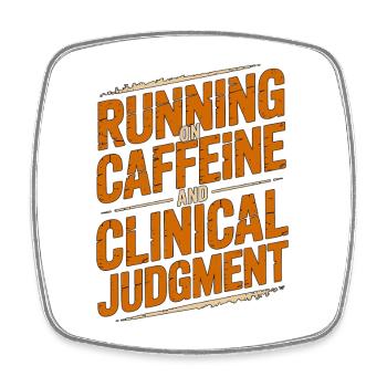 Nurse Practitioner Running On Caffeine Nursing - Viereckiger Kühlschrankmagnet - Weiß - Vorne