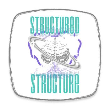 Neurodivergent Neurodiversity Structured Chaos - Square fridge magnet - white - Front