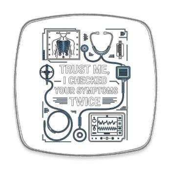 Nurse Practitioner Trust Me I Healthcare Worker - Viereckiger Kühlschrankmagnet - Weiß - Vorne