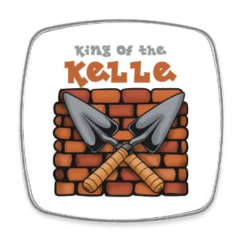 King of the Kelle: Maurer Meister - Viereckiger Kühlschrankmagnet - Weiß - Vorne