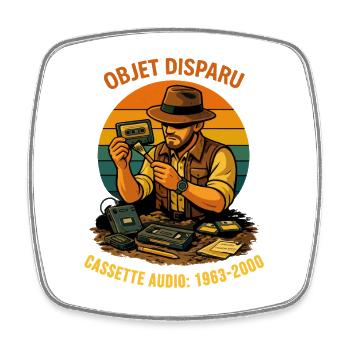 Retro-Humor-Kassettenband 80er-Jahre-Nostalgie - Viereckiger Kühlschrankmagnet - Weiß - Vorne
