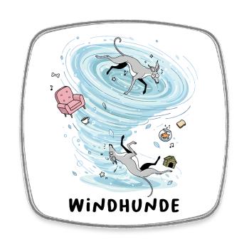 greyhounds - Square fridge magnet - white - Front