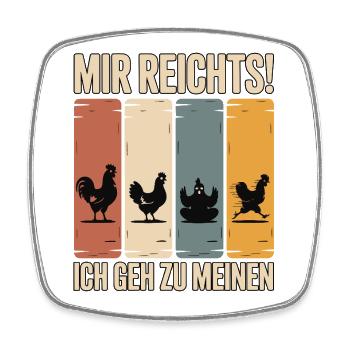 J’en ai assez - je vais à mes poules - Magnet carré - blanc - Devant