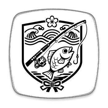 Blason des Anglers - Magnet carré - blanc - Devant