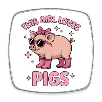 Schweine Sprüche Schwein Lustige Schweine Geschenk - Viereckiger Kühlschrankmagnet - Weiß - Vorne