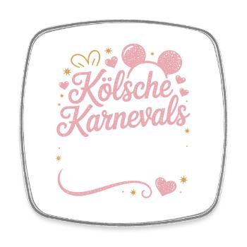 Kölsche Karnevalsmaus Karneval Köln Kölner Maus - Viereckiger Kühlschrankmagnet - Weiß - Vorne