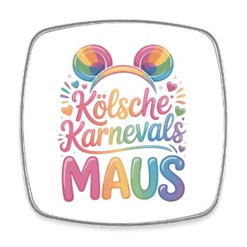Kölsche Karnevalsmaus Karneval Köln Kölner Maus - Viereckiger Kühlschrankmagnet - Weiß - Vorne