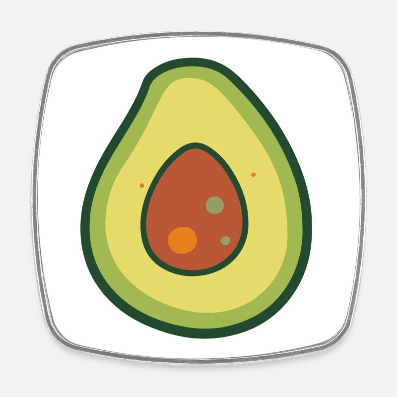 Avocado Vibe Design - Square fridge magnet - white