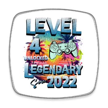 Level 4 years Unlocked since 2022 Birthday - Square fridge magnet - white - Front