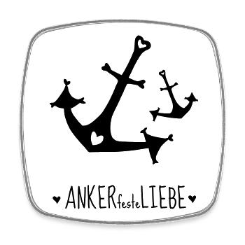 ANKERfesteLIEBE  / Original by heavenlygoods  - Viereckiger Kühlschrankmagnet - Weiß - Vorne