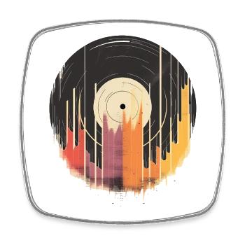 Design vinyle abstrait Musique colorée - Magnet carré - blanc - Devant