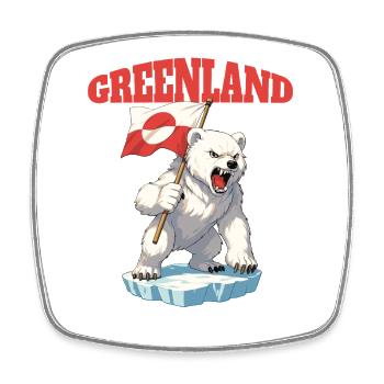 Greenland Is Not For Sale Shirt - Square fridge magnet - white - Front