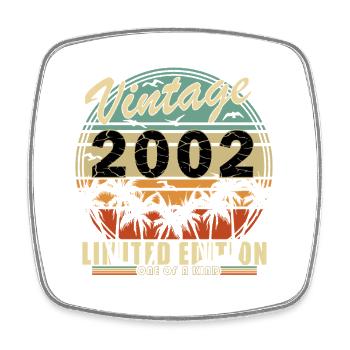 24. Geburtstag 2002 - Viereckiger Kühlschrankmagnet - Weiß - Vorne