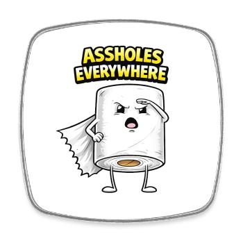 Héros du papier toilette partout - Magnet carré - blanc - Devant