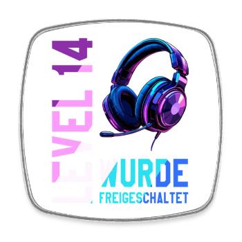 14. Geburtstag Junge Mädchen Teenager Level 14 - Viereckiger Kühlschrankmagnet - Weiß - Vorne