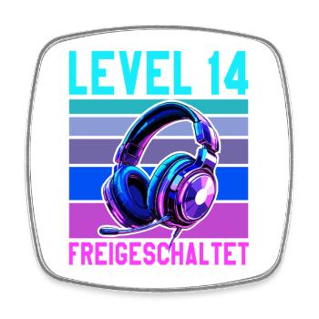 10. Geburtstag Junge Mädchen Teenager Level 10 - Viereckiger Kühlschrankmagnet - Weiß - Vorne