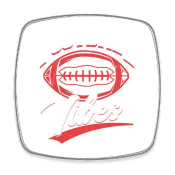Football Vibes Season Player Fan - Viereckiger Kühlschrankmagnet - Weiß - Vorne