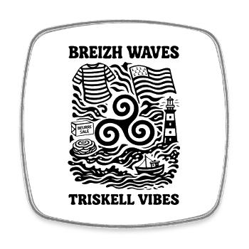 Bretagne Triskell vages Design Breton Marin - Viereckiger Kühlschrankmagnet - Weiß - Vorne