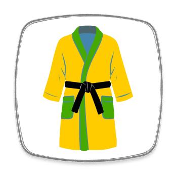 Peignoir d’arts martiaux : Ne me marche pas sur les pieds - Magnet carré - blanc - Devant