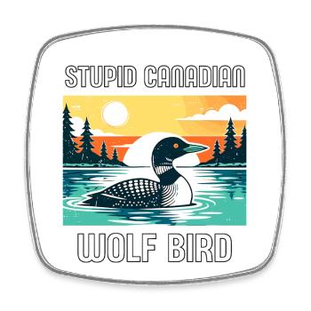 Loon Kanadischer Ungewöhnlicher Humor - Viereckiger Kühlschrankmagnet - Weiß - Vorne