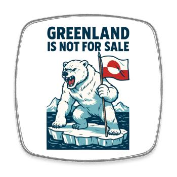 Greenland Is Not For Sale - Viereckiger Kühlschrankmagnet - Weiß - Vorne
