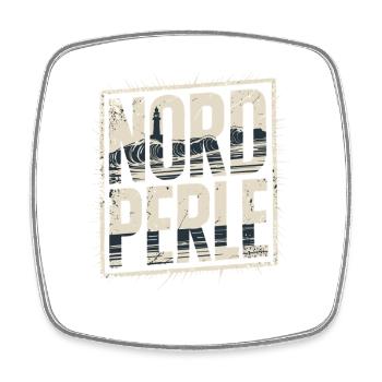 Nordperle Hamburg Nordsee Ostsee Norddeutsch Deern - Viereckiger Kühlschrankmagnet - Weiß - Vorne
