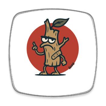 Branche d’arbre sinistre souche d’arbre avec visage - Magnet carré - blanc - Devant