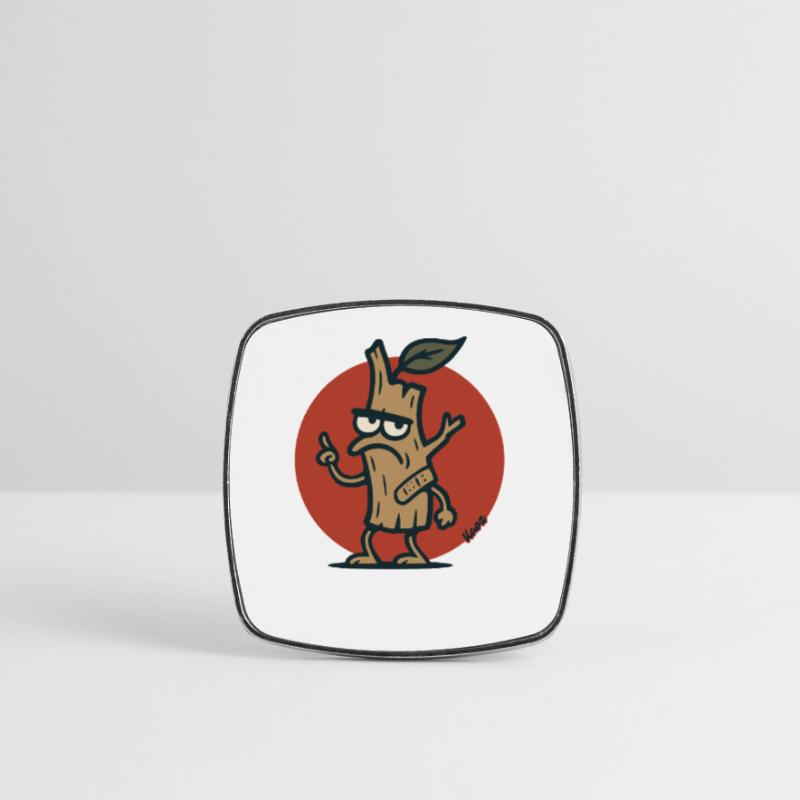 Grim Tree Branch Tree Stump with Face Square fridge magnet