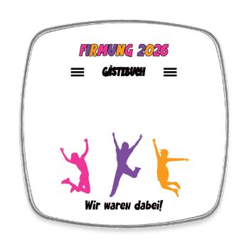 Confirmation 2026 Guestbook Outfit Sacrament Faith - Square fridge magnet - white - Front