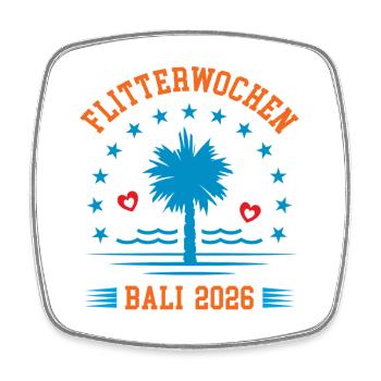 Flitterwochen Bali 2026 Hochzeitsreise Indonesien - Viereckiger Kühlschrankmagnet - Weiß - Vorne