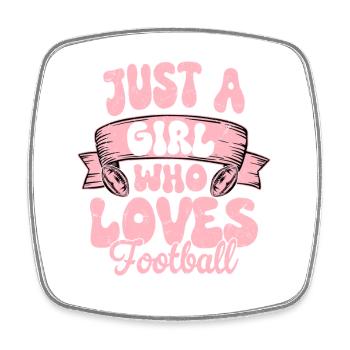 Just A Girl Who Loves Football Player Fan Season - Viereckiger Kühlschrankmagnet - Weiß - Vorne