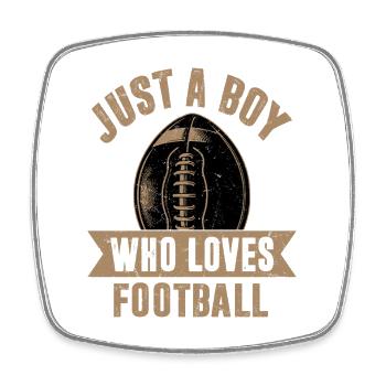 Just A Boy Who Loves Football Season Player Fan - Viereckiger Kühlschrankmagnet - Weiß - Vorne