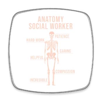 Citation d’assistant social Anatomie Travail social - Magnet carré - blanc - Devant
