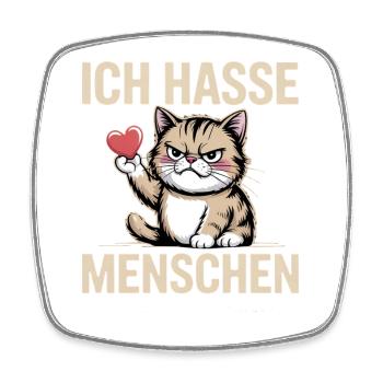 Ich hasse Menschen – dich mag ich trotzdem - Viereckiger Kühlschrankmagnet - Weiß - Vorne
