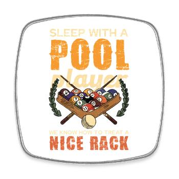 Pool Rack Spruch Shirt - Viereckiger Kühlschrankmagnet - Weiß - Vorne
