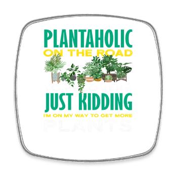 Plantaholic Pflanzenliebhaber Gärtner Gartenarbeit - Viereckiger Kühlschrankmagnet - Weiß - Vorne
