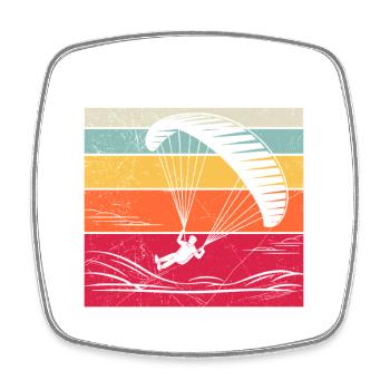 Paraglider GLEITSCHIRMFLIEGER LUSTIG - Magnet carré - blanc - Devant