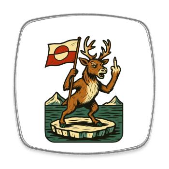 Greenland Shirt Reindeer Caribou - Viereckiger Kühlschrankmagnet - Weiß - Vorne
