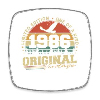 Original 1986 Vintage Vintage Anniversaire Rétro - Magnet carré - blanc - Devant