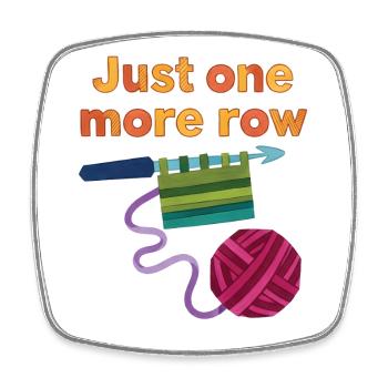 Crochet drôle : juste un rang de plus pour l’amoureux du crochet - Magnet carré - blanc - Devant