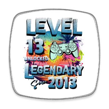 Level 13 Jahre Freigeschaltet seit 2013 Geburtstag - Viereckiger Kühlschrankmagnet - Weiß - Vorne