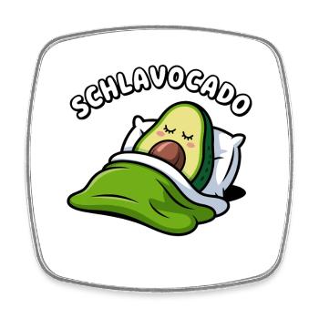 Schlavocado Kawaii Avocat Sleeping Pun - Magnet carré - blanc - Devant