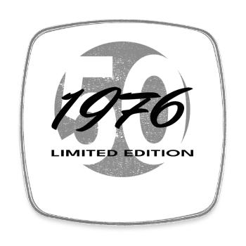 50th Birthday 1976 Gift for Men and Women - Square fridge magnet - white - Front