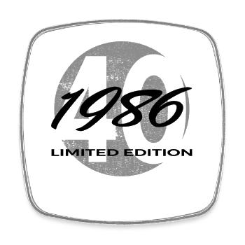 40e anniversaire 1986 cadeau pour hommes et femmes - Magnet carré - blanc - Devant