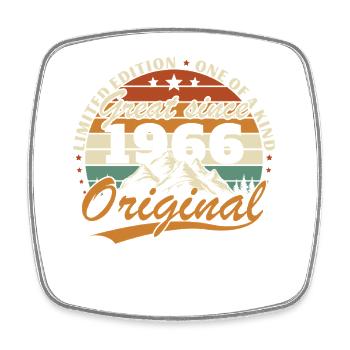 1966 Vintage Rétro Cadeau D'anniversaire - Magnet carré - blanc - Devant